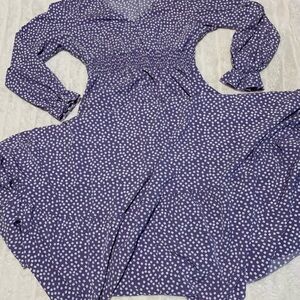SHEIN Purple Polka Dot Maxi Dress